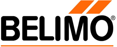 Belimo logo with black text and orange lines above it
